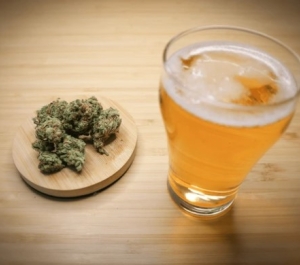 picture of beer and cannabis